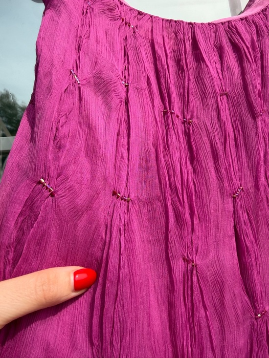 Noli Dresses & Skirts - 100% Silk Bright Fuchsia Beaded Midi Skirt